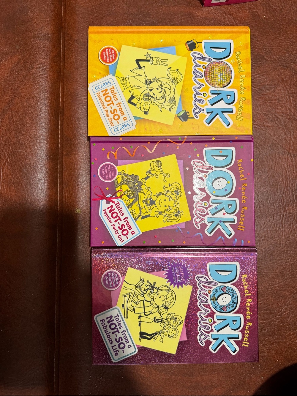 Dork Diaries Paperback Book Set - Yellow, Purple, Pink Covers